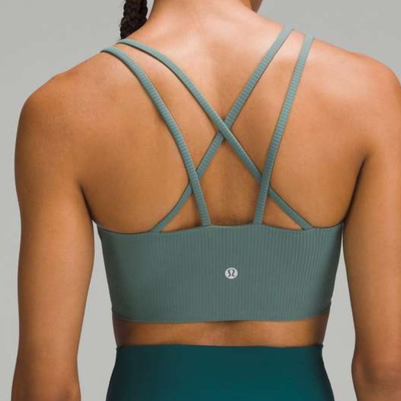 lululemon athletica 8 D/DD Double-Strap Ribbed Sports Bra in Moss Green - Picture 4 of 7
